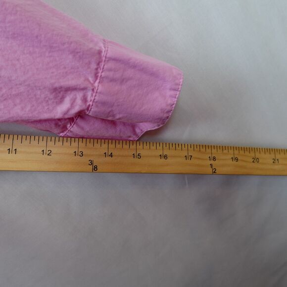 Old Navy The Boyfriend Shirt Women's Large Pink Long Sleeve Button Up Preppy - Picture 7 of 13